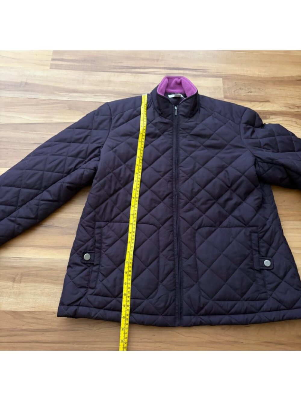 Coldwater Creek Womens XL 16 Quilted Puffer Jacket Purple Zip Minalmalist - Picture 4 of 11